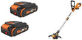 WORX 20V 2.0Ah Battery 2-pc Bundle & 12' Cordless String Trimmer & Lawn Edger Combo Kit (Battery & Charger Included)