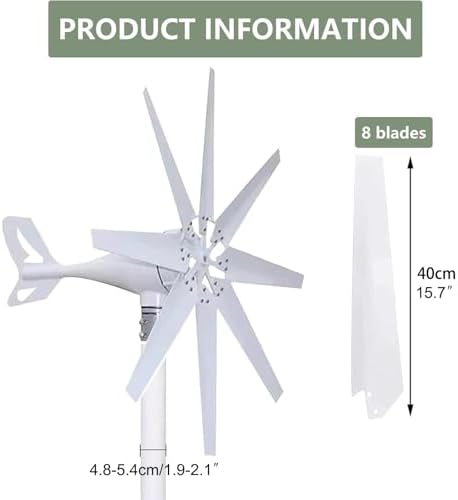 9000W Wind Turbine Generator - High-Efficiency 12V 24V 48V Windmill, 8-Blade Low RPM Wind Generator for Home & Marine, Sustainable Renewable Energy Solution, Eco-Friendly Power Generation System