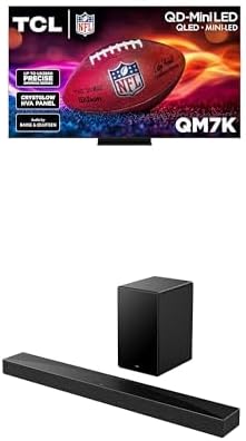 TCL 75-Inch QM7K QLED 4K Smart QD-Mini LED TV with Google TV (75QM7K, 2025 Model) + Q65H Q Class 2.0 Channel Sound Bar with Dolby Atmos