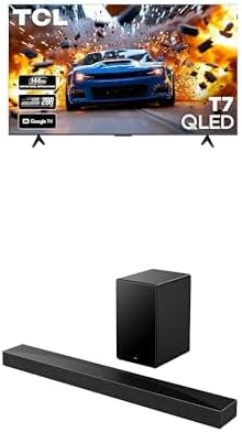 TCL 65-Inch T7 Series (65T7, 2025 Model) 4K QLED with Dolby Vision HDR & Dolby Atmos Smart TV with Google TV + Q65H Q Class 5.1 Channel Sound Bar with Dolby Atmos