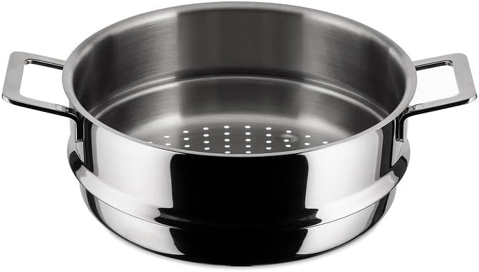A Di Alessi,AJM307 'POTS & PANS', Steamer basket in 18/10 stainless steel mirror polished,9.5 Inch