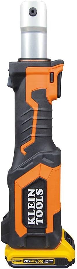 Klein Tools BAT207T23 7-Ton Battery-Operated Crimper with Fixed O Die/D3 Groove, 2 Ah DeWALT 20V Batteries