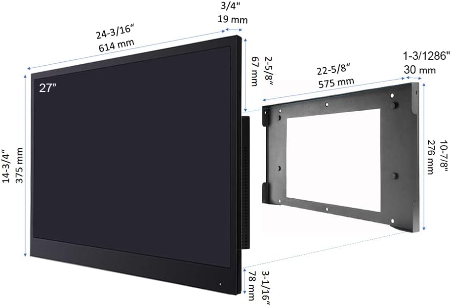 Soulaca 27 inches Black Color Smart Bathroom Waterproof IP66 LED TV Android DTV (ATSC) Built-in WiFi Bluetooth IP66 Android Waterproof New Model