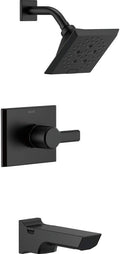 Delta Faucet Pivotal 14 Series Single-Function Tub and Shower Trim Kit, Shower Faucet, 5-Spray H2Okinetic Shower Head, Matte Black T14499-BL (Valve Not Included)