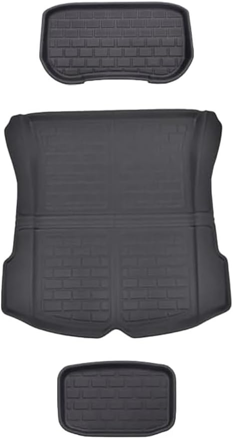 3D Floor Mats Compatible with Tesla Model 3 Highland 2024, All Weather WP LHD XPE Front Rear Trunk Cargo Liner Mat Accessories(3PCS Trunk Mats)