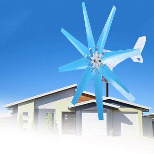 9000W Wind Turbine Generator - 12V/24V/48V Windmill Energy System, 8-Blade Low RPM Wind Generator for Home & Marine, Efficient Eco-Friendly Renewable Energy Solution