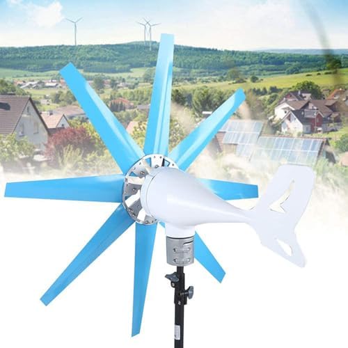 9000W Wind Turbine Generator - High-Efficiency 12V 24V 48V Windmill, 8-Blade Low RPM Wind Generator for Home & Marine, Sustainable Renewable Energy Solution, Eco-Friendly Power Generation System