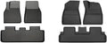 XPE Floor Mats Compatible with Tesla Model 3 2021-2024 Highland All Weather Trunk Mat WP Cargo Liner Left Right Rubber(Orange)
