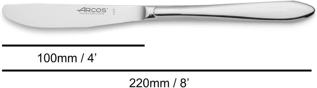 Arcos 24-Piece Flatware Set. Premium Stainless Steel Silver Cutlery Set with 6 Knives, 12 Spoons, and 6 Forks. All in One Monoblock Design