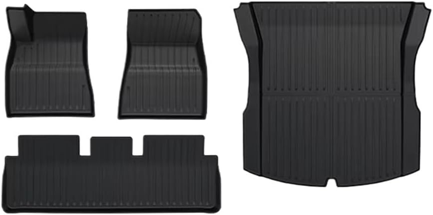 TPE Floor Mats Compatible with Tesla Model 3 2024 Cargo Liner Trunk Mat Pads Model 3 2024 Accessories(4pcs LHD)