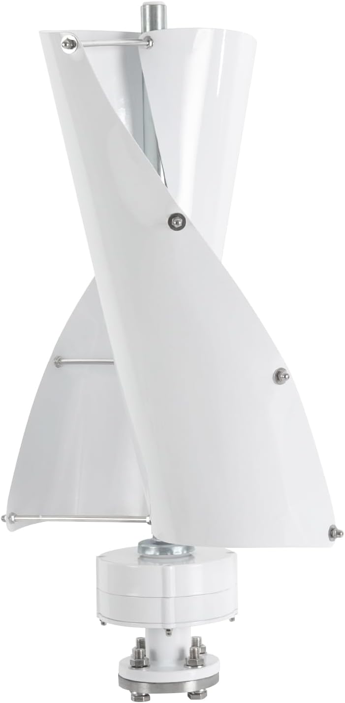 Wind Turbine, 100W Vertical Axis Wind Turbine Generator Controller Wind Generator Kit 12V Wind Turbine Machine Wind Power Generator Wind Power Tool for Home, Business, Boats, Gazebos (White)