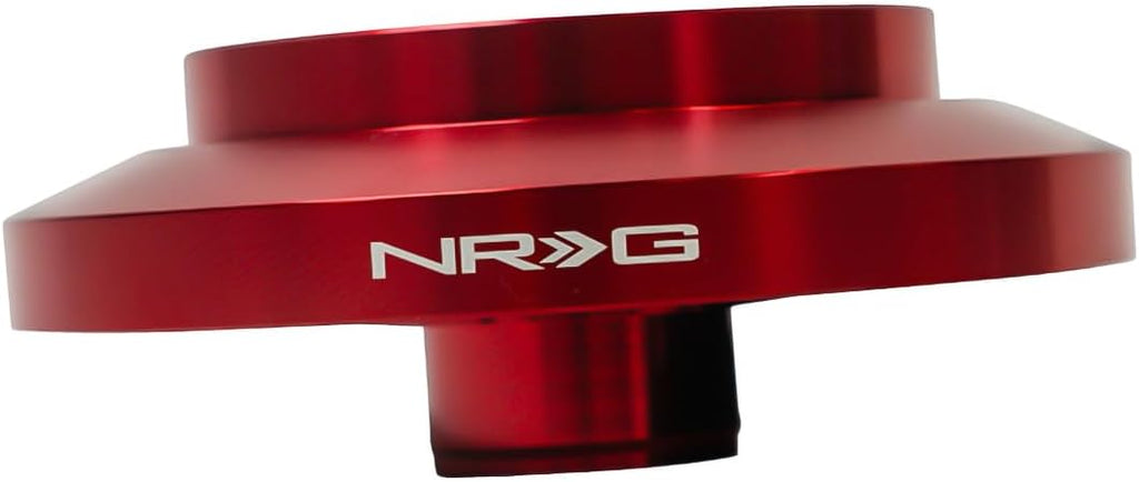 NRG Innovations Racing Style Steering Wheel Short Hub, Lockable Aluminum Steering Shaft, 6x70mm Bolt Pattern Quick Release Adapter Unit, Compatible For 01-06 BMW, Red, NRG-SRK-E46H-RD