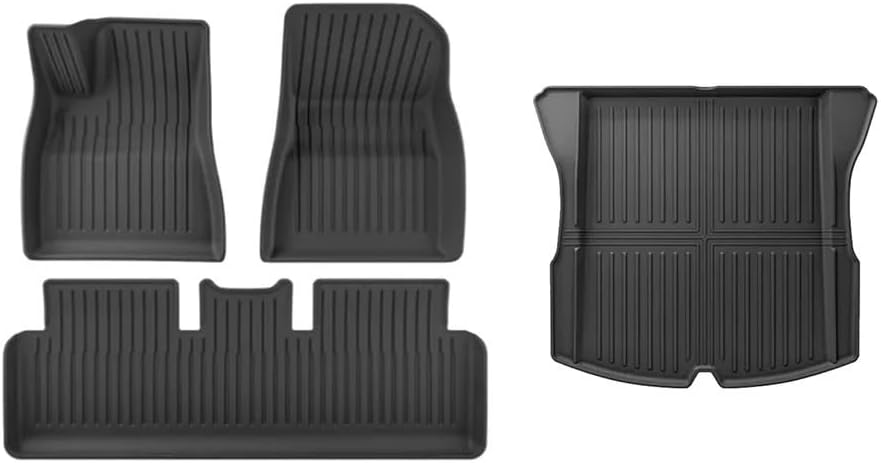 TPE 2024 Compatible with Tesla Model 3 Highland Floor Mats All Weather Front Rear Cargo Liner Mat, WP Mats Accessories(4pcs LHD)