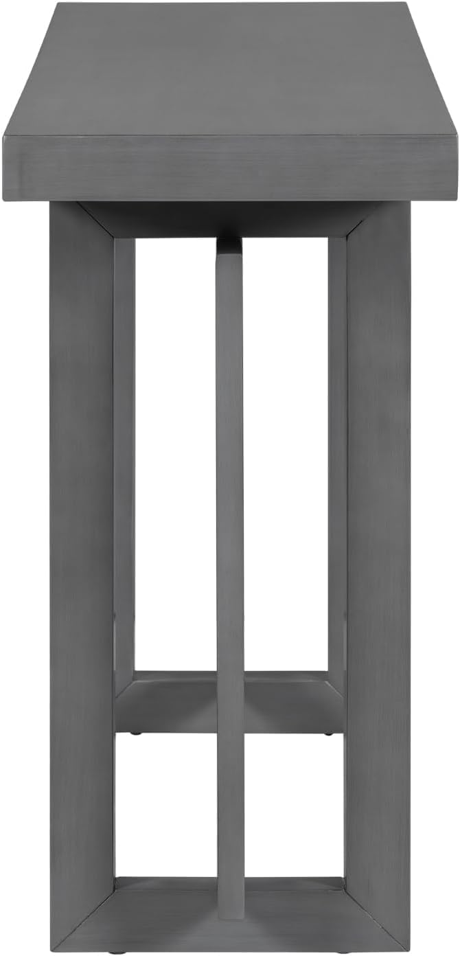 Merax 60 in Gray Console Table, Entryway Wood Minimalism Industrial Style Sofa Side Display for Entry Way, Hallway, Couch, Living Room, Foyer