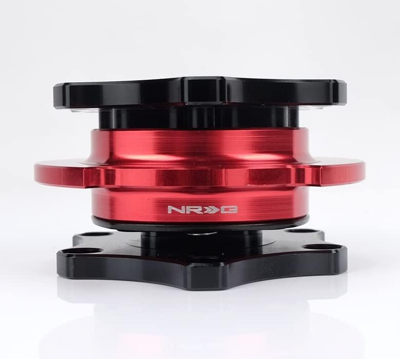 NRG Innovations NRG-SRK-R200BK-RD Steering Wheel Quick Release Adapter Black Shinny Body/Red Shinny Ring SFI SPEC 42.1, 6x70mm Bolt Pattern