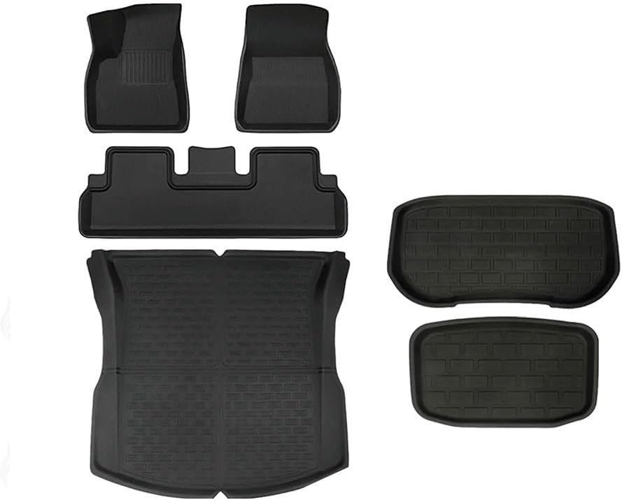 Compatible with Tesla Model 3 Highland 2024 XPE Floor Mats All Weather Trunk Floor Mat WP Cargo Liners Left Right Rubber(M3 6PCS LHD)