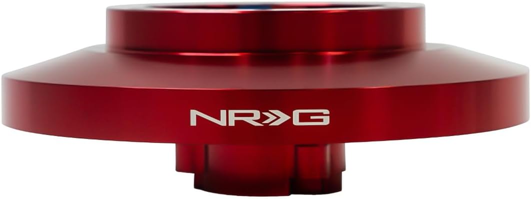 NRG Innovations Racing Style Steering Wheel Short Hub, Lockable Aluminum Steering Shaft, 6x70mm Bolt Pattern Quick Release Adapter Unit, Compatible For 91-06 BMW, Red, NRG-SRK-E36H-RD