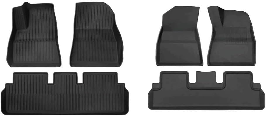 XPE Floor Mats Compatible with Tesla Model 3 2021-2024 Highland All Weather Trunk Mat WP Cargo Liner Left Right Rubber(Black Brown)