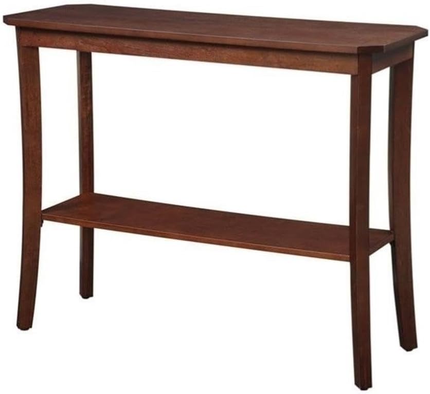 Pemberly Row Wood Console Table, 30' H x 38' W x 14' D, Mahogany Finish, Bottom Shelf, Versatile Storage, Classic Design for Entryway or Living Room Decor