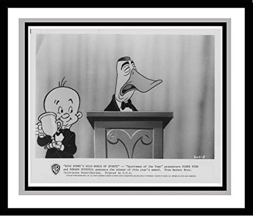 Elmer Fudd Receives a Trophy from Howard Cossell in'Bugs Bunny's Wild World of Sports', 1988 Studio Lobby Card Publicity Still - Warner Brothers