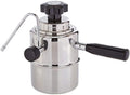 European Gift 50SS Stainless Steel Stove Top Cappuccino Steamer, Black and Silver; Perfect for Frothing Cappuccino, Latte or Chai Tea; Heavy 18/10 Stainless Steel; Bakelite Handle and Knob