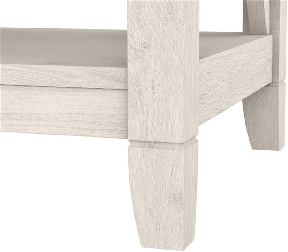 Bush Home Key West Console Table with Drawers and Shelves in Linen White Oak