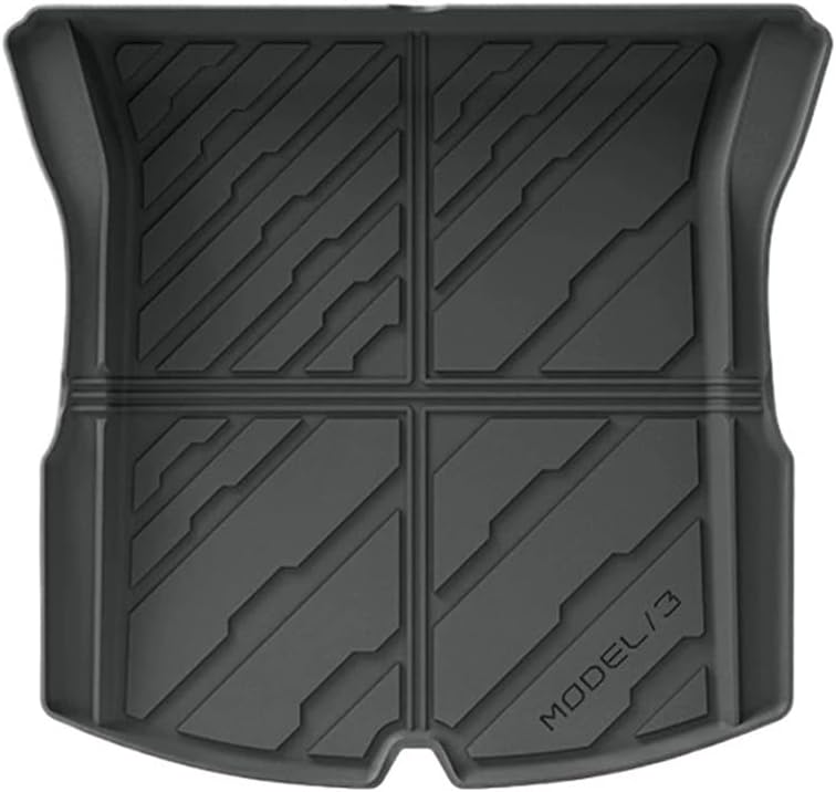 for Tesla Model 3 Highland 2024 2025+ TPE Floor Mats & Cargo Liner, 3D Cyber Style Waterproof Anti-Slip Trunk Mat Backrest(1PC Trunk Mat)