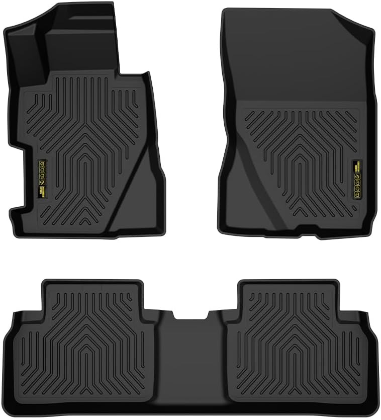 GRAND ORANGE TPE Floor Mats Cargo Liners Compatible with Honda Civic Sedan 4-Door 2006-2011 3PCS 1st & 2nd Row All Weather Protection Floor Liners alfombras para carro