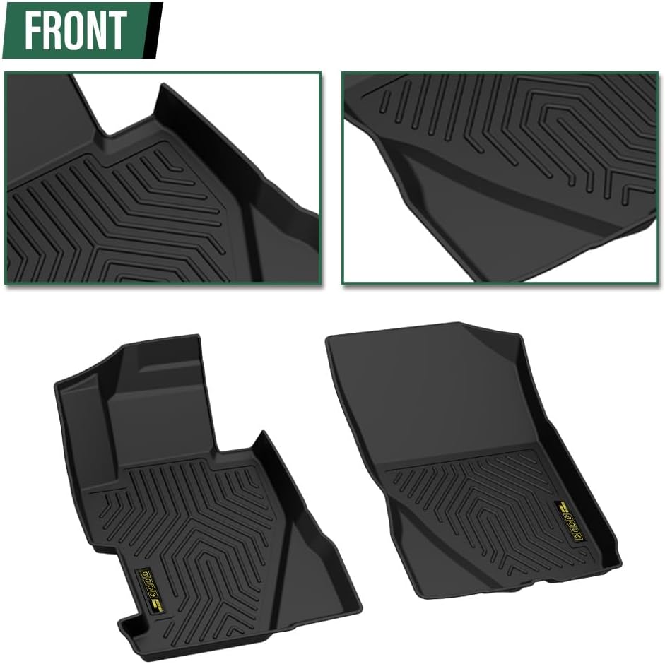 GRAND ORANGE TPE Floor Mats Cargo Liners Compatible with Honda Civic Sedan 4-Door 2006-2011 3PCS 1st & 2nd Row All Weather Protection Floor Liners alfombras para carro