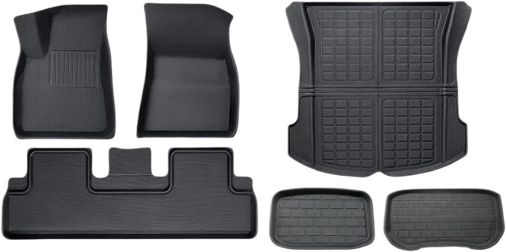 2024 Compatible with Tesla Model 3 Highland Floor Mats XPE All Weather Front Rear Cargo Liner Mat Waterproof Anti-Slip 3D Trunk Mats(6pcs Model 3 LHD)