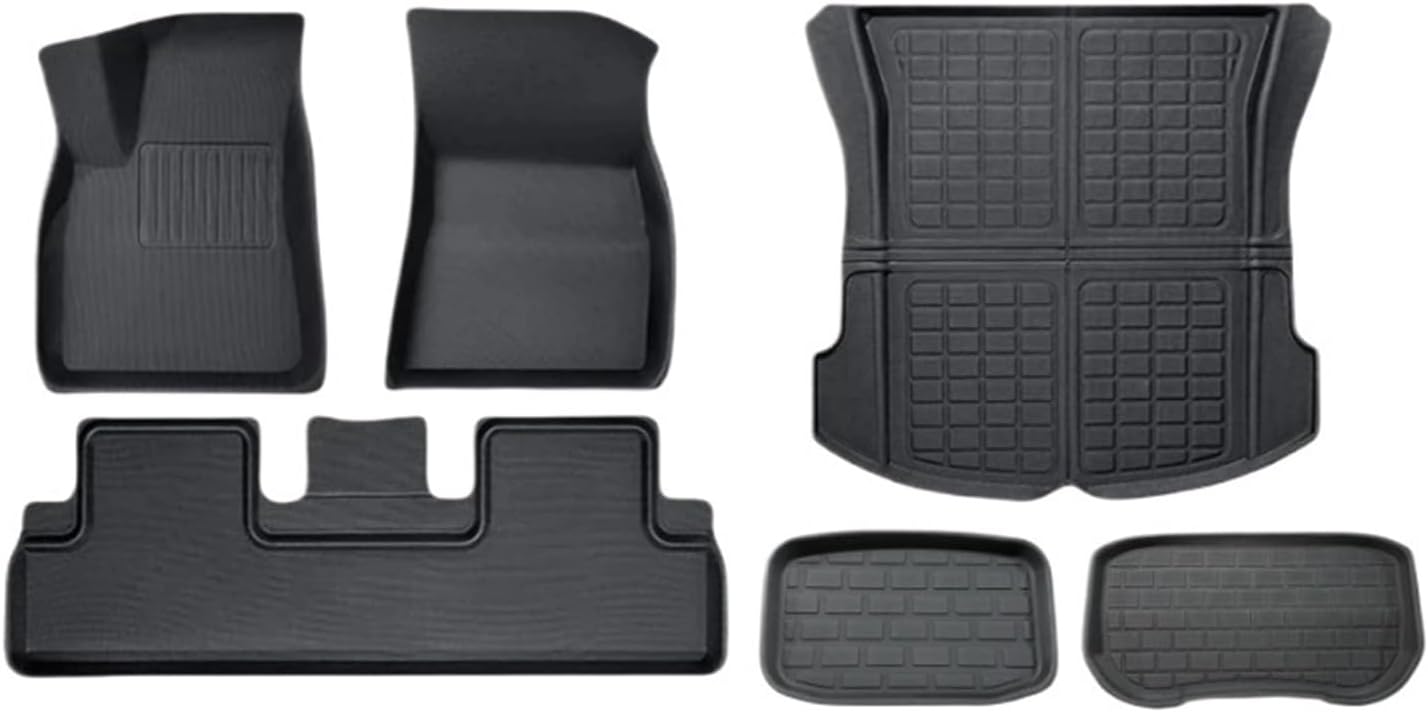 2024 Compatible with Tesla Model 3 Highland Floor Mats XPE All Weather Front Rear Cargo Liner Mat Waterproof Anti-Slip 3D Trunk Mats(6pcs Model 3 LHD)