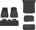 Floor Mats for Tesla Model 3 Y 2021-2024 5-Seater Custom Fit All Weather Heavy Duty TPE Cargo Liner Trunk Accessories(Y TPE RHD 6PCS)