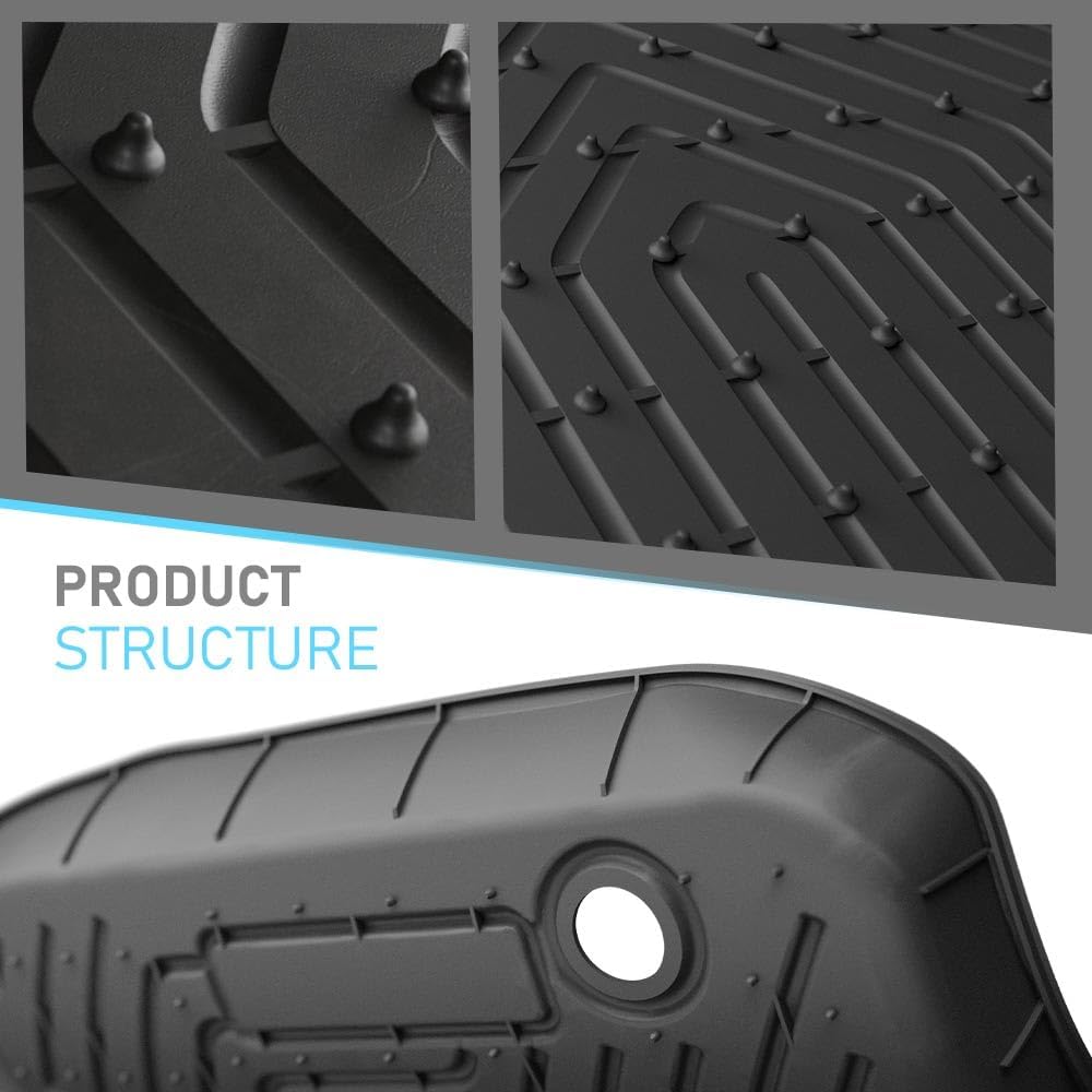 ALLGOOD TPE 3PCS All Weather Car Floor Mats Compatible with Honda Civic Sedan 4-Door 2006-2011 Floor Liners for Car 1st & 2nd Row Black
