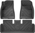 for Tesla Model 3 Highland 2024 2025+ TPE Floor Mats & Cargo Liner, 3D Cyber Style Waterproof Anti-Slip Trunk Mat Backrest(3PCS Floor Mats)