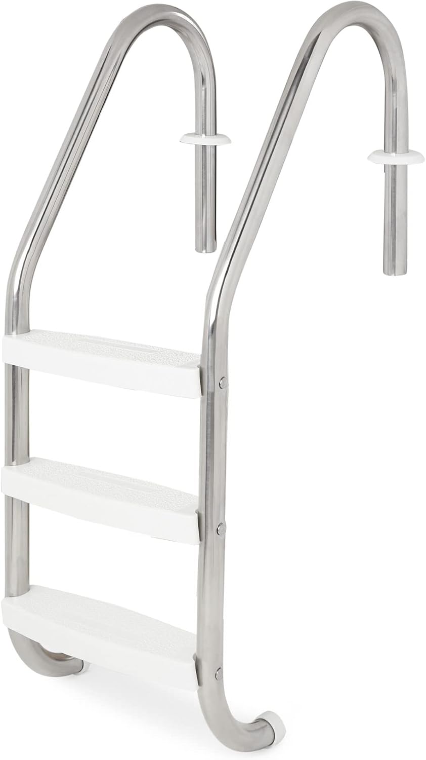 SWIMLINE HYDROTOOLS Stainless Steel Pool Ladder – Heavy Duty Swimming Step Accessory, In-Ground, 52.5'