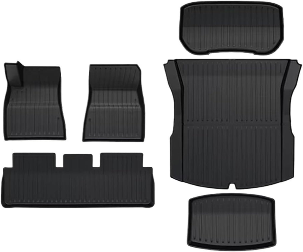 TPE Floor Mats Compatible with Tesla Model 3 2024 Highland Cargo Liner Waterproof Anti-Slip Trunk Mat Pads Model 3 2024 Highland Accessories(6pcs LHD)