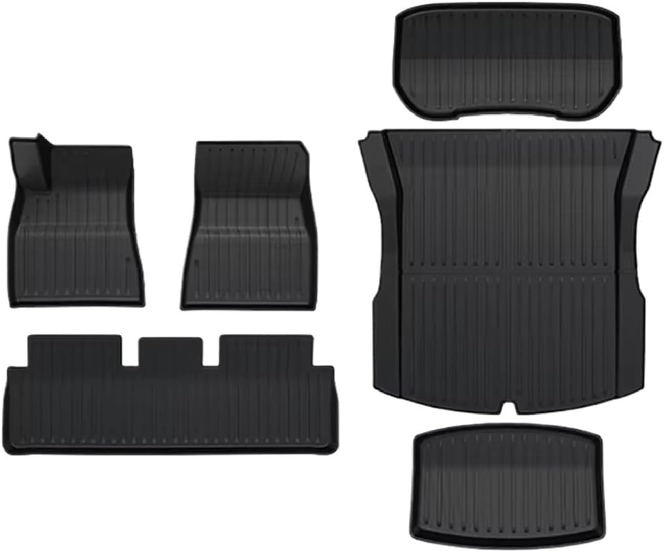 TPE Floor Mats Compatible with Tesla Model 3 2024 Highland Cargo Liner Waterproof Anti-Slip Trunk Mat Pads Model 3 2024 Highland Accessories(6pcs LHD)