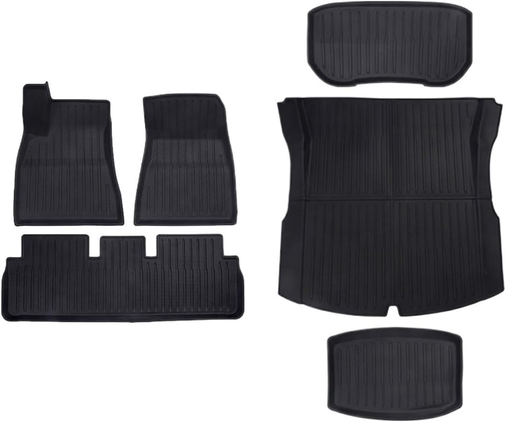 Floor Mat Compatible with Tesla Model 3 Highland 2024-2026 Accessories Anti-Slip Waterproof Cargo Liner Luggage TPE Mat Model 3 Highland(6Pcs Mats)