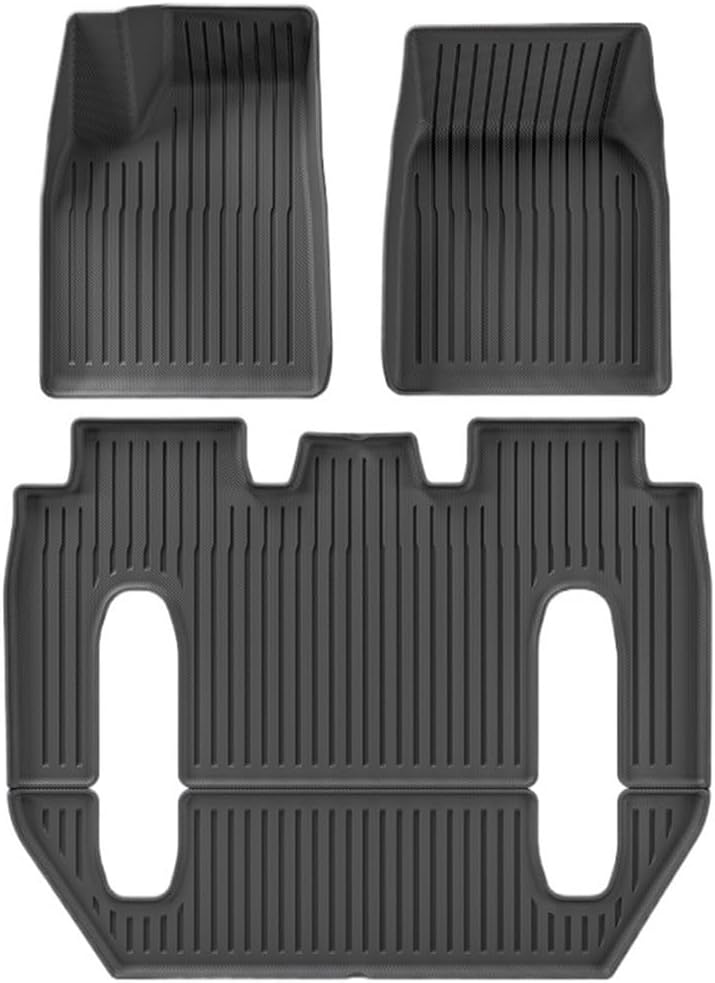 Floor Mats Compatible with Tesla Model X 2023 2024 TPE 3D Car Floor Mats Cargo Liner Trunk Pad Waterproof Protective Left Rudder(6 seat Foot Pad)