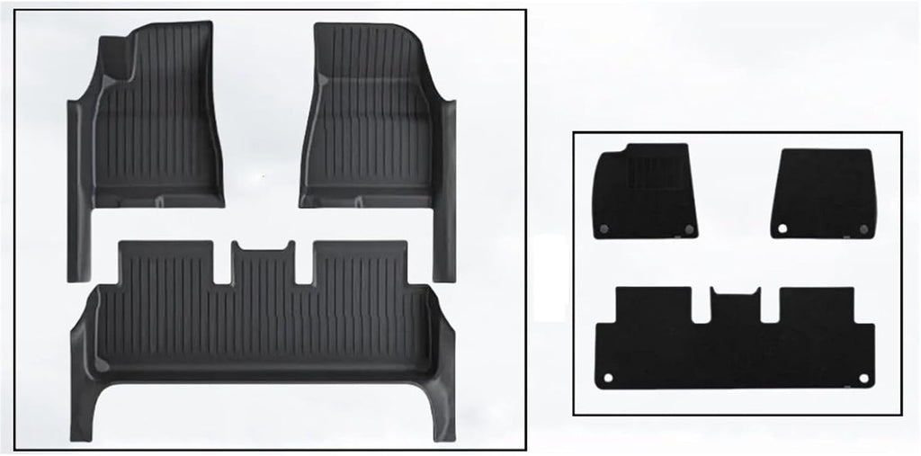 Compatible with Tesla Model 3 Highland 2024 TPE Floor Mats,with Door Sill Protector Full Cover All Weather Cargo Liners Accessories(6PCS Floor Mats)