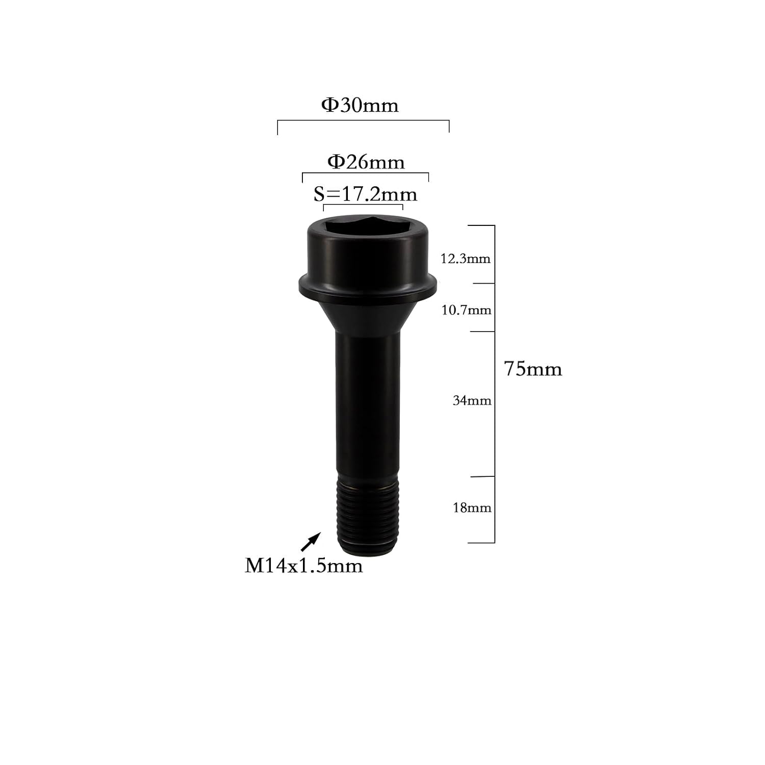 RISON Titanium Wheel Lug Bolts M14x1.5x52/67mm Lug Bolts Aerospace Grade 6AL4V Lightweight and Durability Lug Bolt Car Accessories for Ferrari Pack of 20pcs (Black, M14X1.5X67mm)