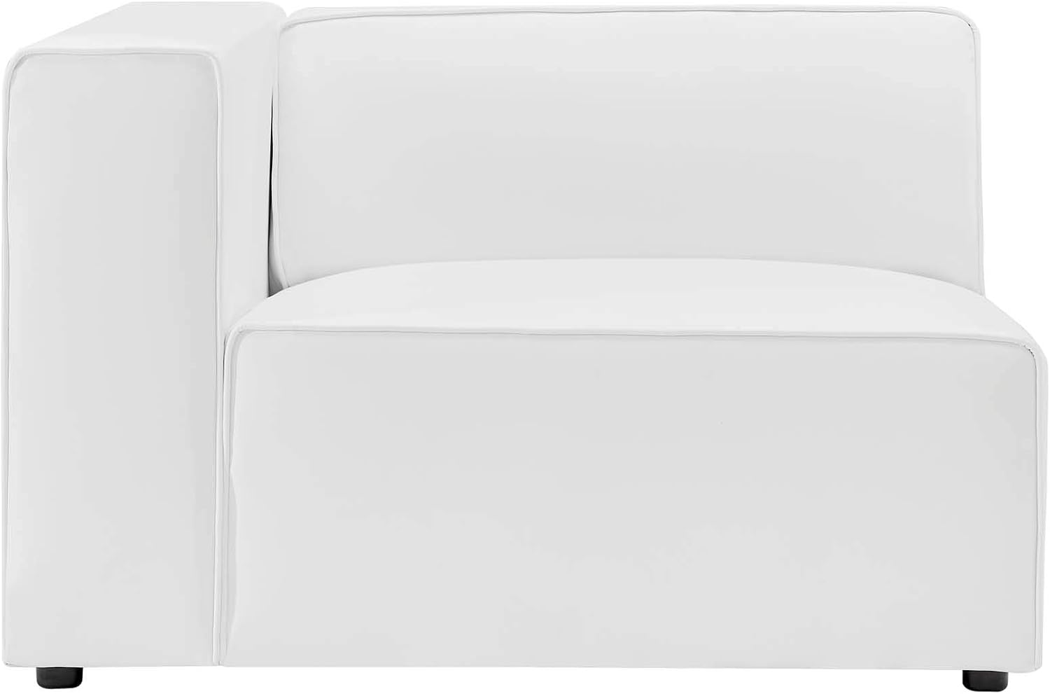 Modway Mingle Vegan Leather 3-Piece Sectional Sofa in White
