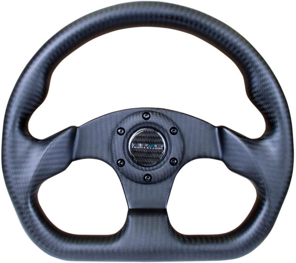 NRG Innovations NRG-ST-009CF-MB Steering Wheel - Matte Black CARBON FIBER STEERING WHEEL 320mm FLAT BOTTOM