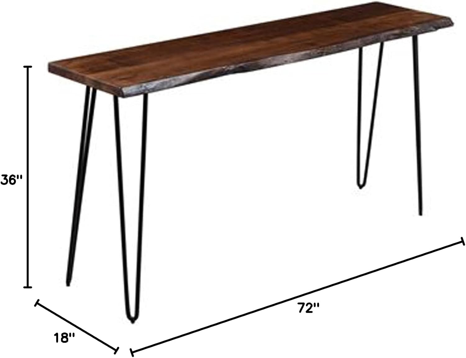 Jofran Nature's Edge 72' Farmhouse Dining Table - Solid Wood Counter Height Dining Table for Modern Homes, Chestnut
