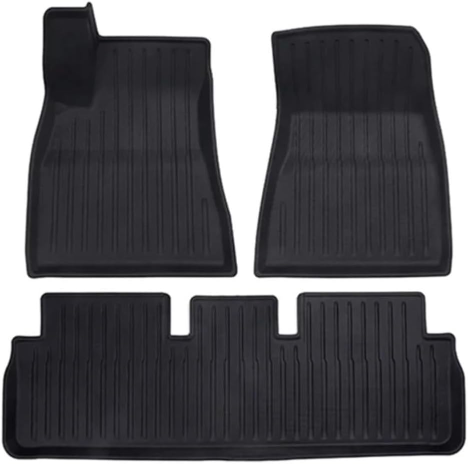 Compatible For Tesla Model 3 Highland 2024 2025 Floor Mats TPE Waterproof Anti-Slip Trunk Mat Rubber Driver Passenger Rear Cargo Liner(3pcs LHD)
