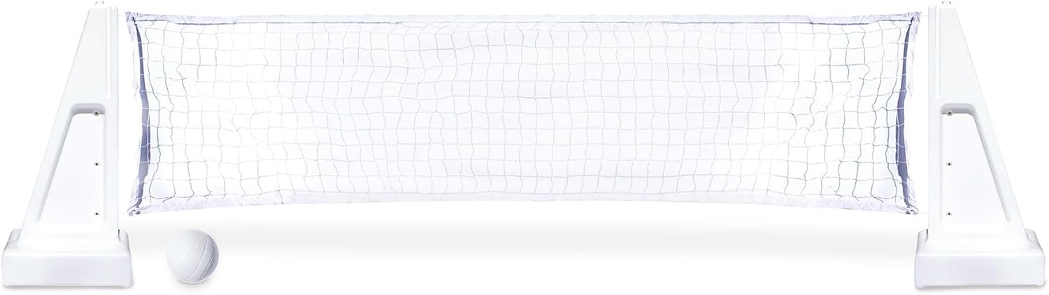 SWIMLINE Original Pool Volleyball Net Games Set with Ball Adjustable Up to 34 Feet Wide | for Kids & Adults | 2 Stable Water-Fill Bases | Easy Assembly Compatible W/Outdoor & Indoor Inground Pools