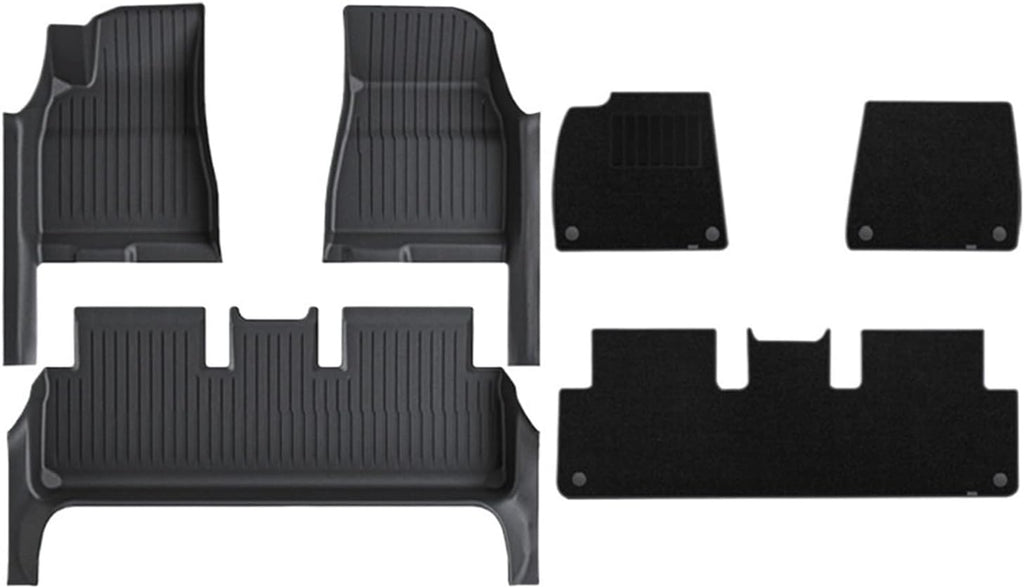 TPE Floor Mat with Door Sill Protector Compatible with Tesla Model 3 Highland Floor Trunk Mats Cargo Liner 2025 2024 Accessories(DLFM-3PCS)