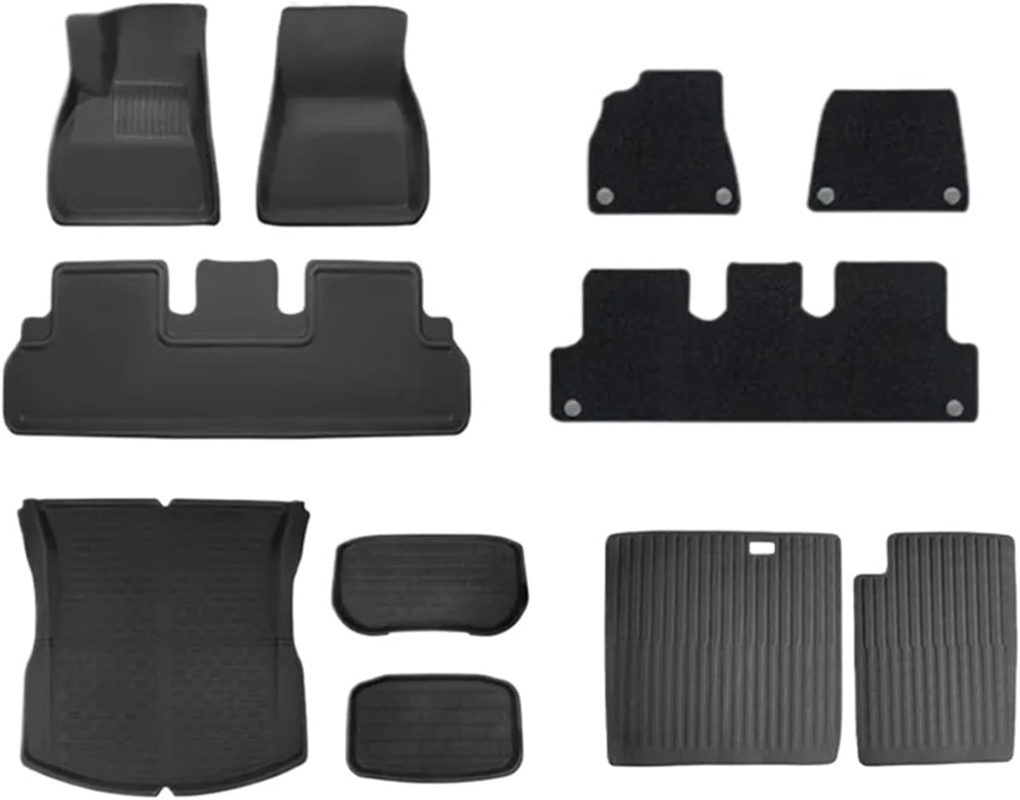 Compatible with Tesla Model 3 Highland XPE Floor Mats Trunk Mats All Weather Front Rear Cargo Liner Mat, Waterproof Anti-Slip Foot Pads(LHD Full Set of 11PC)