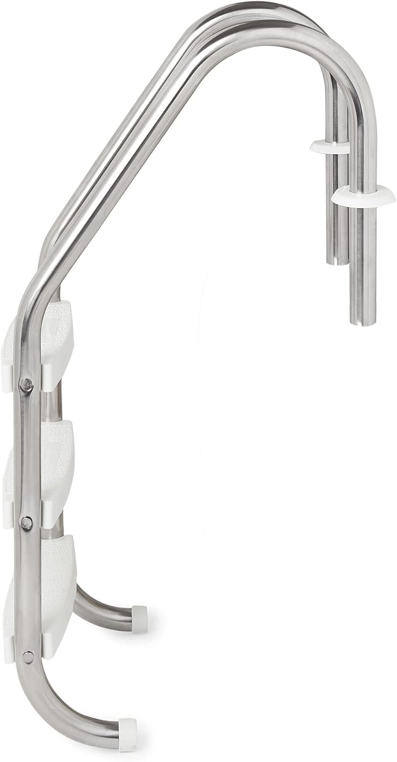 SWIMLINE HYDROTOOLS Stainless Steel Pool Ladder – Heavy Duty Swimming Step Accessory, In-Ground, 52.5'