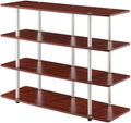 Convenience Concepts Designs2Go No Tools XL Highboy 4-Tier TV Stand 47.25' - Entertainment Center for TVs up to 55 Inches, Modern TV Console with Shelves for Living Room, Family Room, Cherry